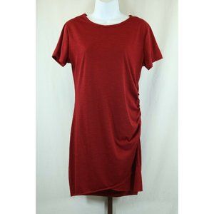 XI ZI Ladies Maroon Short Sleeve T-Shirt Dress Sm